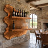 Cavoren Live Edge Handcrafted Floating Wine Shelf by Timberustic — Teak finish