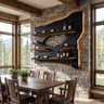 Cendralis Live Edge Handcrafted Floating Wine Shelf by Timberustic — Black finish