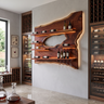 Cendralis Live Edge Handcrafted Floating Wine Shelf by Timberustic — Mahogany finish