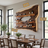 Cendralis Live Edge Handcrafted Floating Wine Shelf by Timberustic — product dimensions
