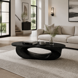Cevorin Sculpted Solid Wood Coffee Table by Timberustic — Black finish