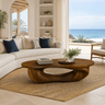 Cevorin Sculpted Solid Wood Coffee Table by Timberustic — Brown finish