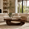 Cevorin Sculpted Solid Wood Coffee Table by Timberustic — Dark Walnut finish