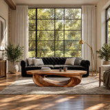 Cevorin Sculpted Solid Wood Coffee Table by Timberustic — product detail view 6