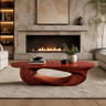 Cevorin Sculpted Solid Wood Coffee Table by Timberustic — Mahogany finish