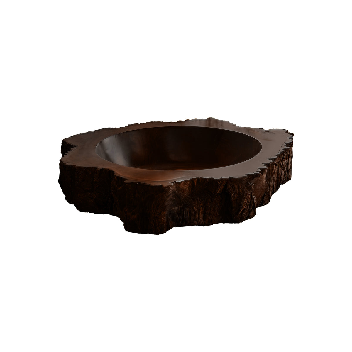 Cortessa Round Bark-Textured Handcrafted Vessel Sinks Dark Walnut - Timberustic Vessel Sinks