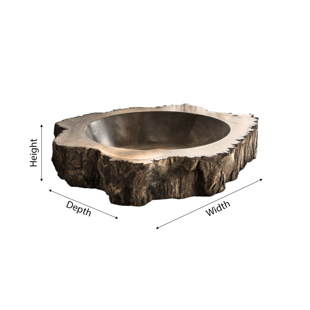 Cortessa Round Bark-Textured Handcrafted Vessel Sinks - Timberustic Vessel Sinks