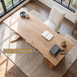 Dendrava Tree Base Sculpted Handcrafted Desk With Drawers by Timberustic — natural wood grain detail