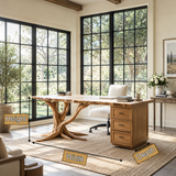 Dendrava Tree Base Sculpted Handcrafted Desk With Drawers by Timberustic — product dimensions