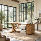Dendrava Tree Base Sculpted Handcrafted Desk With Drawers by Timberustic — overall product view