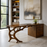 Eldervane Live Edge Branch Base Handcrafted Desk with Drawers Brown - Timberustic Desk With Drawers