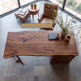 Eldervane Live Edge Branch Base Handcrafted Desk with Drawers - Timberustic Desk With Drawers