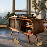 Ellivane Wraparound Frame Handcrafted Record Player Stand With Storage - Timberustic Record Player Stand With Storage