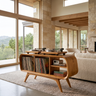 Ellivane Wraparound Frame Handcrafted Record Player Stand With Storage Teak - Timberustic Record Player Stand With Storage