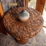 Elovara Sculpted Elephant Handcrafted Pedestal Stand - Timberustic Pedestal Stand