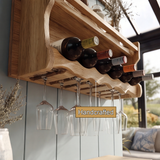 Elvarin Handcrafted Floating Wine Shelf by Timberustic — Handcrafted