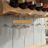 Elvarin Handcrafted Floating Wine Shelf by Timberustic — Natural Wood Grain