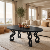 Lyrava Sculpted Loop Leg Handcrafted Coffee Table Black - Timberustic Coffee Table