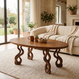 Lyrava Sculpted Loop Leg Handcrafted Coffee Table Brown - Timberustic Coffee Table