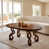 Lyrava Sculpted Loop Leg Handcrafted Coffee Table Dark Walnut - Timberustic Coffee Table