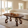 Lyrava Sculpted Loop Leg Handcrafted Coffee Table Dark Walnut - Timberustic Coffee Table