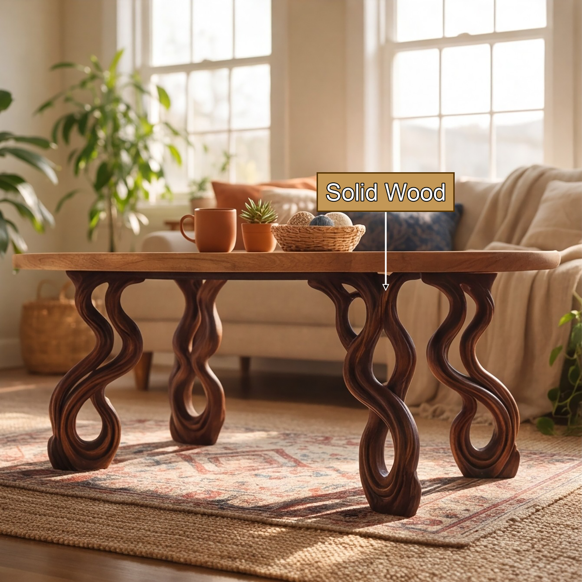 Lyrava Sculpted Loop Leg Handcrafted Coffee Table - Timberustic Coffee Table
