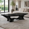 Mirevon Live Edge Sculpted Coffee Table by Timberustic — Black finish