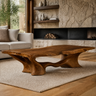 Mirevon Live Edge Sculpted Coffee Table by Timberustic — Brown finish