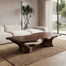 Mirevon Live Edge Sculpted Coffee Table by Timberustic — Dark Walnut finish