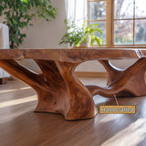 Mirevon Live Edge Sculpted Coffee Table by Timberustic — handcrafted details