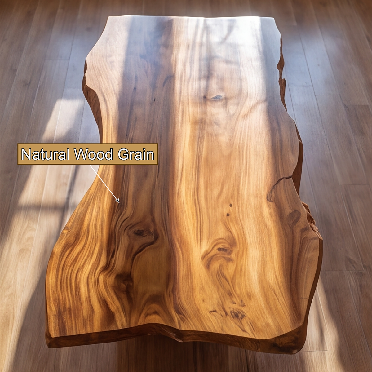Mirevon Live Edge Sculpted Coffee Table by Timberustic — natural wood grain detail