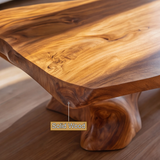 Mirevon Live Edge Sculpted Coffee Table by Timberustic — solid wood detail