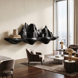 Montavera Sculpted Topographic Mountain Handcrafted Floating Shelf by Timberustic — Black finish