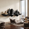 Montavera Sculpted Topographic Mountain Handcrafted Floating Shelf by Timberustic — Black finish