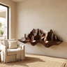 Montavera Sculpted Topographic Mountain Handcrafted Floating Shelf by Timberustic — Dark Walnut finish