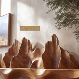 Montavera Sculpted Topographic Mountain Handcrafted Floating Shelf by Timberustic — handcrafted details