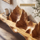 Montavera Sculpted Topographic Mountain Handcrafted Floating Shelf by Timberustic — natural wood grain detail