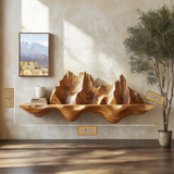 Montavera Sculpted Topographic Mountain Handcrafted Floating Shelf by Timberustic — product dimensions