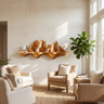 Montavera Sculpted Topographic Mountain Handcrafted Floating Shelf by Timberustic — Teak finish