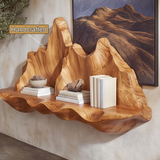 Montavere Sculpted Mountain Landscape Handcrafted Floating Shelf - Timberustic Floating Shelf