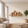 Montavere Sculpted Mountain Landscape Handcrafted Floating Shelf Natural Oak - Timberustic Floating Shelf