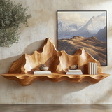 Montavere Sculpted Mountain Landscape Handcrafted Floating Shelf - Timberustic Floating Shelf