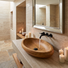 Neroval Sculpted Oval Handcrafted Vessel Sinks Teak - Timberustic Vessel Sinks