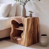 Noradrin Sculpted Hollow Form Handcrafted Bedside Table by Timberustic — product detail view 5