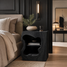 Noradrin Sculpted Hollow Form Handcrafted Bedside Table by Timberustic — Black finish