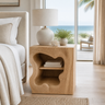 Noradrin Sculpted Hollow Form Handcrafted Bedside Table by Timberustic — Natural Oak finish