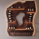 Noralora Asymmetrical Panel Handcrafted Floating Wine Shelf by Timberustic — product detail view 3