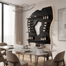 Noralora Asymmetrical Panel Handcrafted Floating Wine Shelf by Timberustic — Black finish