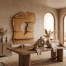 Noralora Asymmetrical Panel Handcrafted Floating Wine Shelf by Timberustic — Teak finish