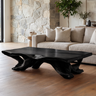 Norarell Live Edge Sculpted Coffee Table by Timberustic — Black finish